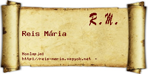 Reis Mária névjegykártya